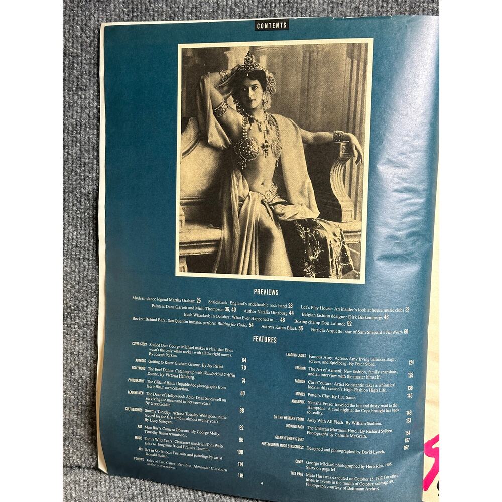 Vintage Interview Magazine George Michael Souled Out October 1988 11x14.5 - Picture 2 of 12